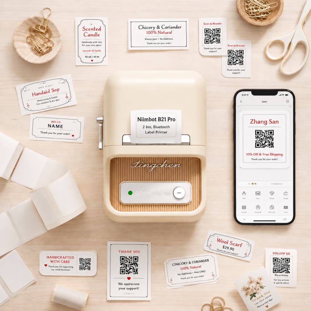 NIIMBOT B21 PRO Impressora Portátil Térmica Bluetooth para Etiquetas Adesivas Térmicas Sem Tinta