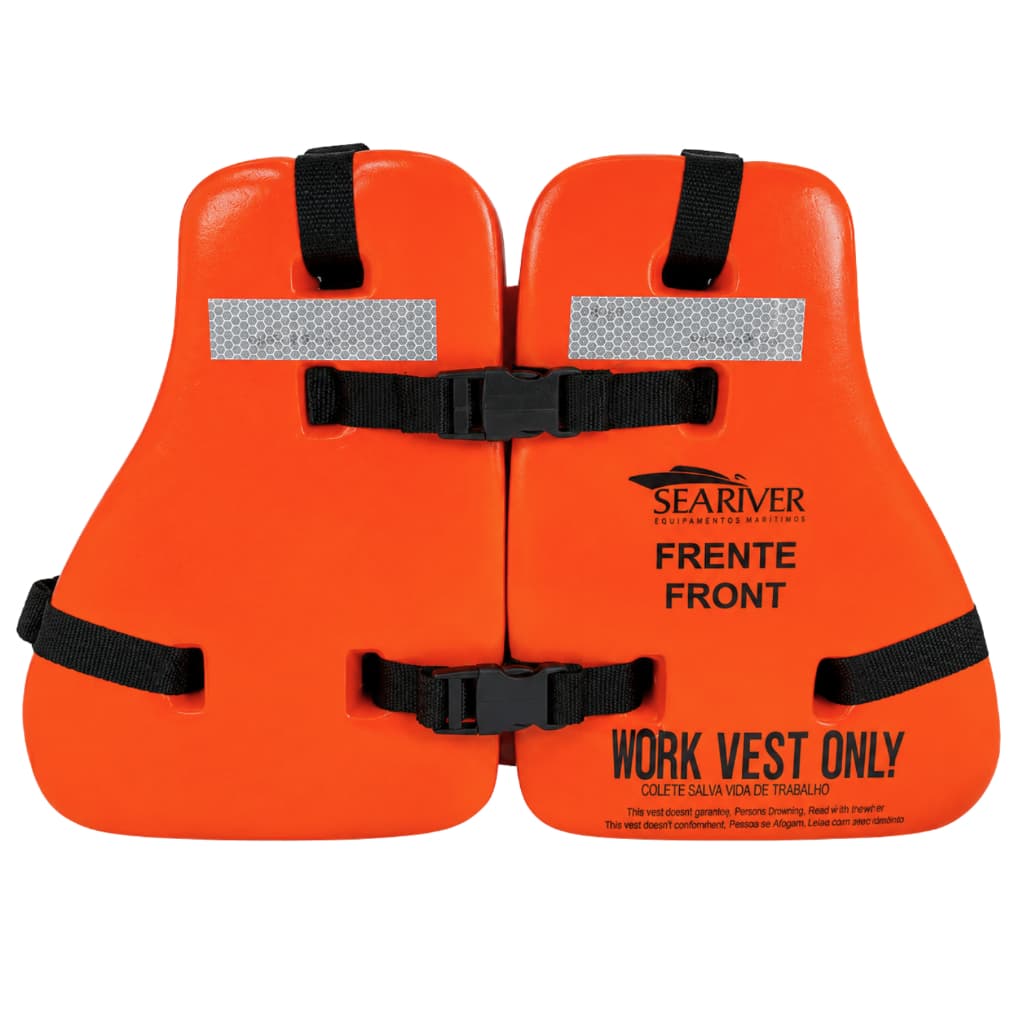 Colete Salva Vidas Trabalho Homologado Workvest Refletivo Laranja Segurança Náutica Para Pesca Barco e Embarcação
