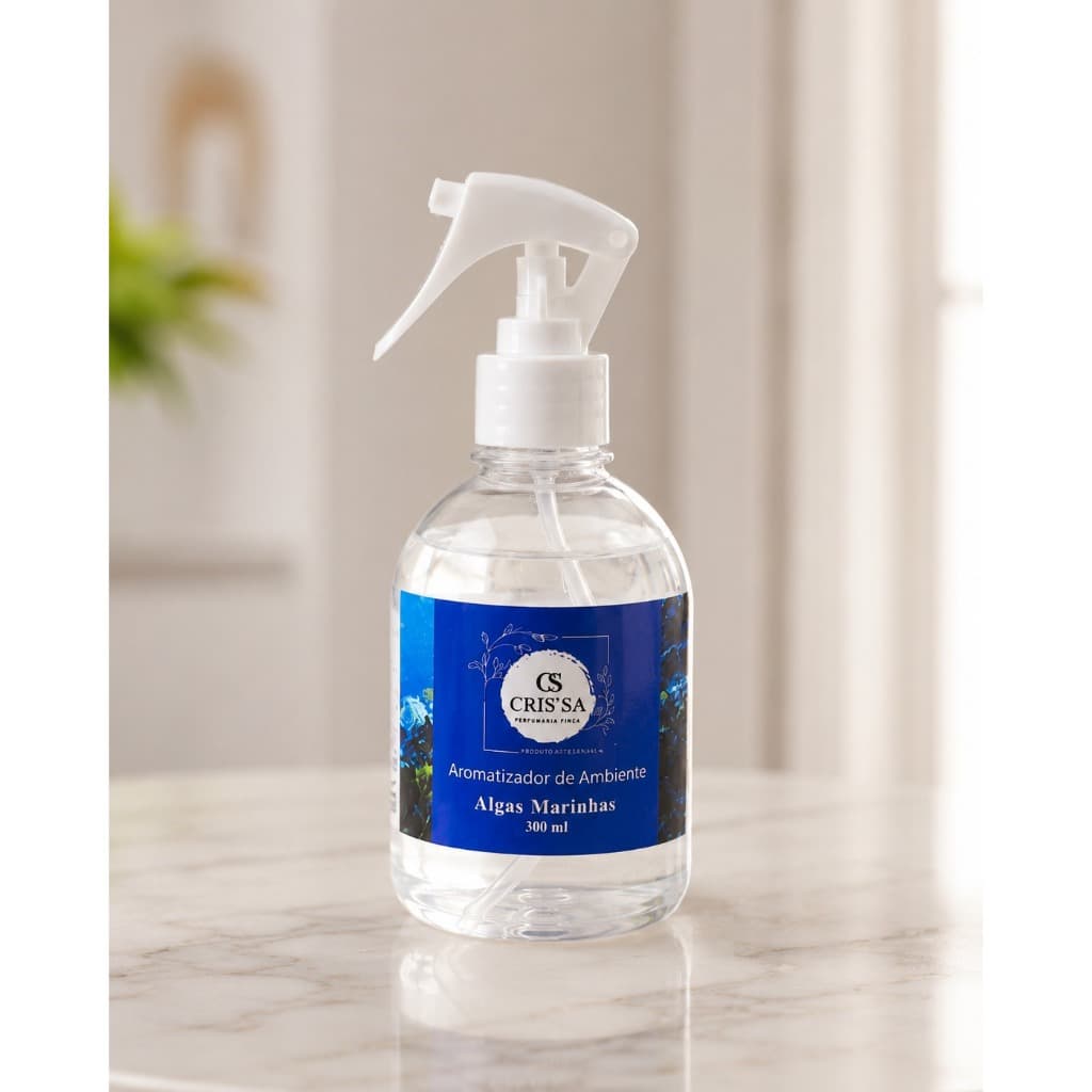 Aromatizador de Ambiente Algas Marinhas 300ml Cheirinho Casa Spray Desodorizador CRIS'SA