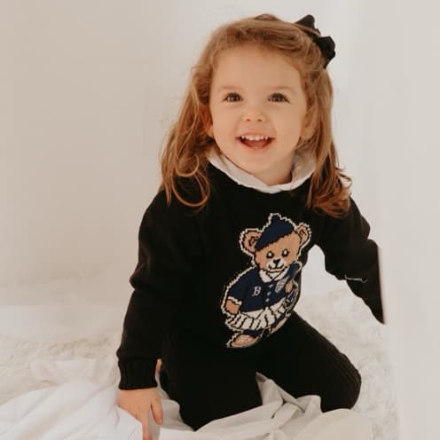 Suéter Blusa Urso Ted Infantil Tricô Tendência