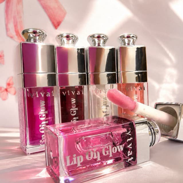 Lip Oil Vivai Original Gloss Hidratante Labial Efeito Glow Brilho Espelhado Boca Rosinha Longa Duração