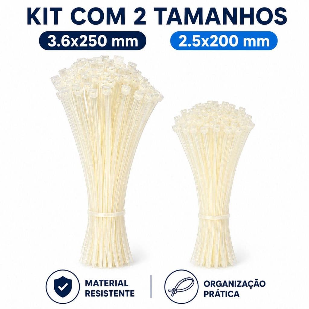 Abraçadeira Nylon Cinta Plástica Enforca Gato 2 Tamanhos 1000 Lacres Hellerman