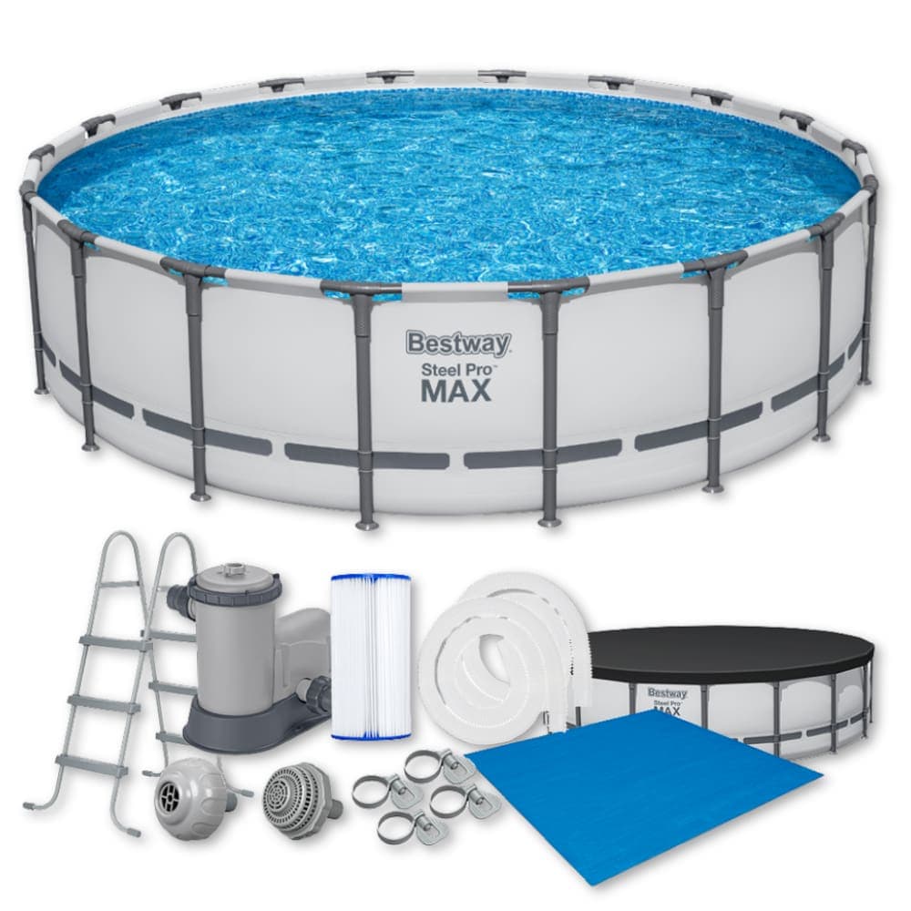 Piscina Estrutural 26.000L Redonda Completa Acessórios Bomba Filtro + Escada + Capa + Forro Bestway