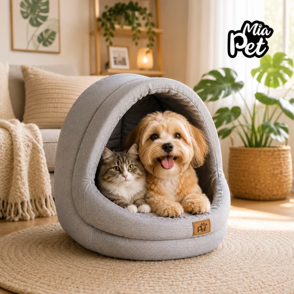 Caminha De Cachorro Iglu Cama Pet Toca Gato Pequeno Médio Suede e Linho Premium