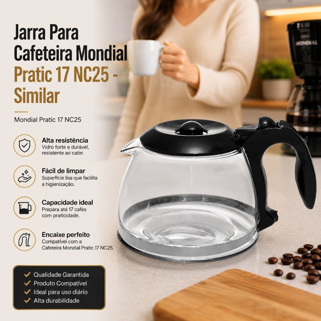 Jarra Para Cafeteira Mondial Pratic 17 Reforçado Pronta Entrega