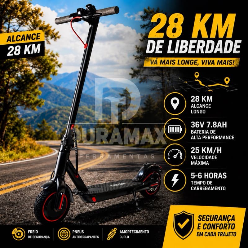 Patinete Elétrico SmartRide 350W Bluetooth 35km/h