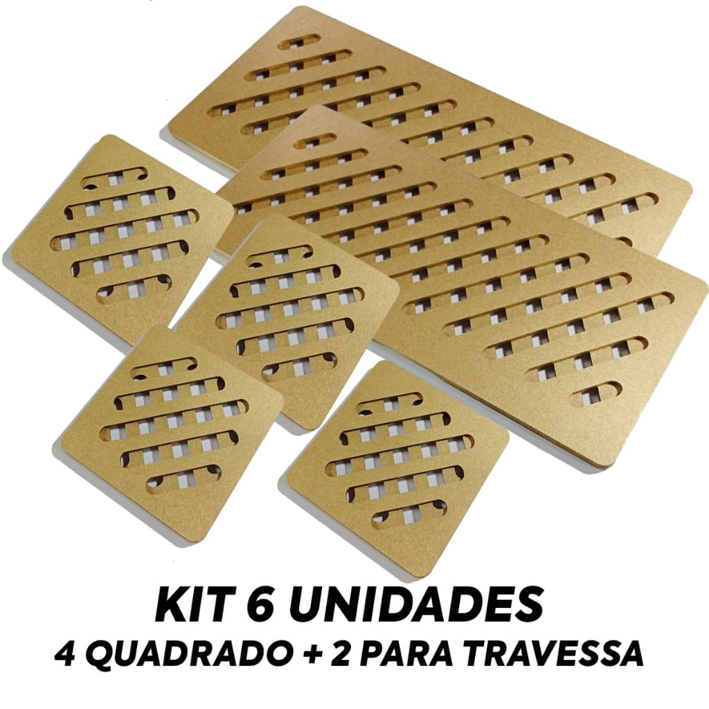 Kit com 4 Descanso Panela + 2 para Travessa Apoio De Mesa Cozinha Colorido Dourado Prata Preto Rosé Gold