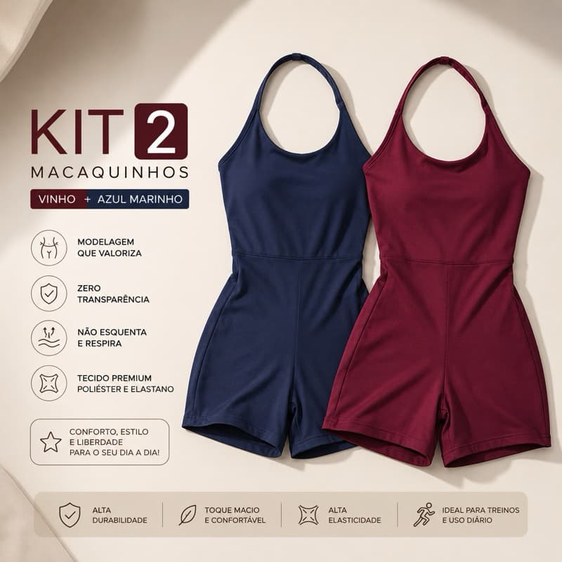 Kit 2 macaquinhos de academia fitness feminino zero transparência modelagem impecável