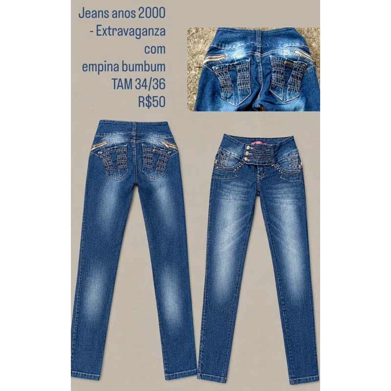 Brechó- Calças vintage anos 2000/ y2k - calças femininas e masculina de marca