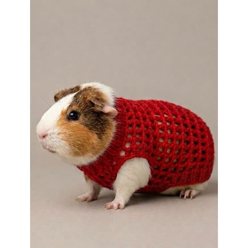 Roupa De Porquinho da Índia Roupinha Animal de Estimação De Crochê Inverno Quentinha Tricot