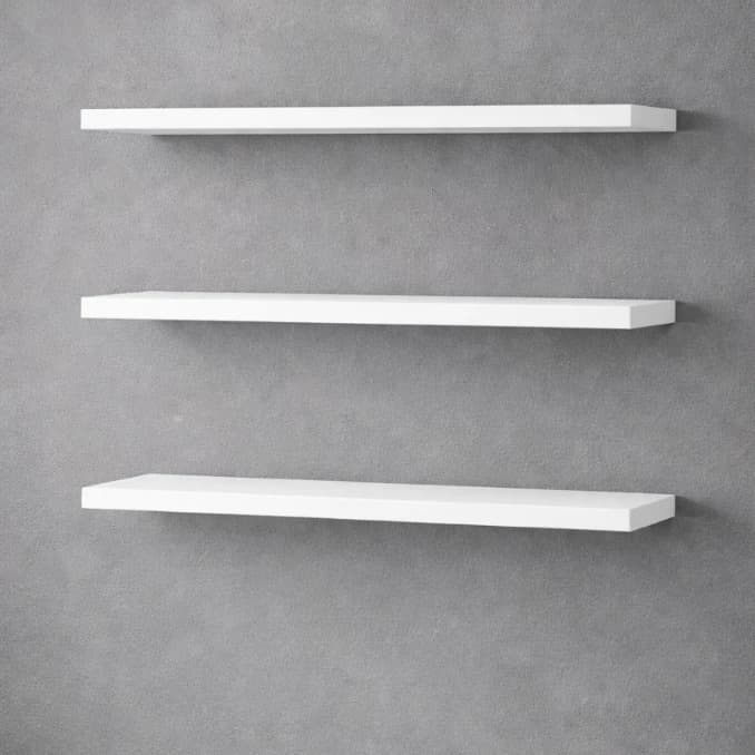 Conjunto de 3 Prateleiras material MDF 60cm Suporte Flutuante Invisível