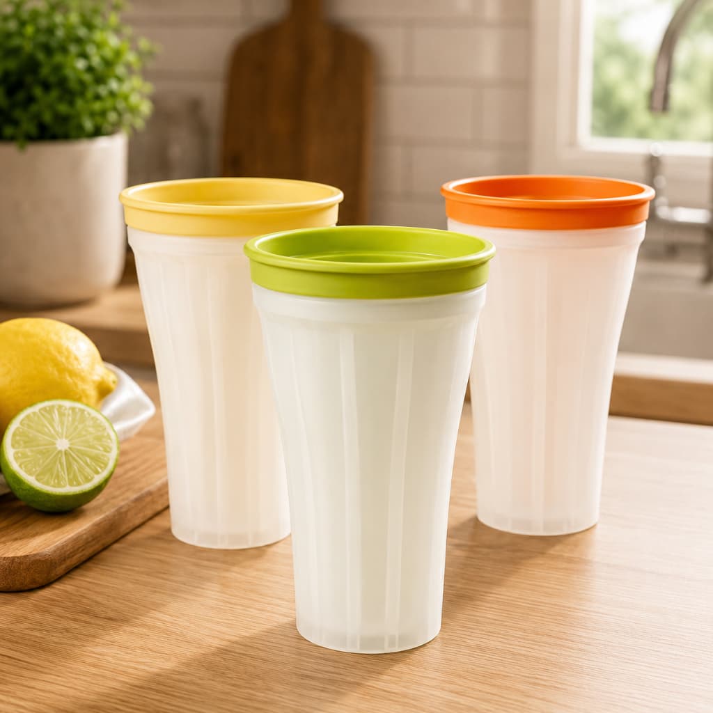 Forma de Gelo Smoothie Copo com Tampa Molde Gelo Bebidas Reutilizável