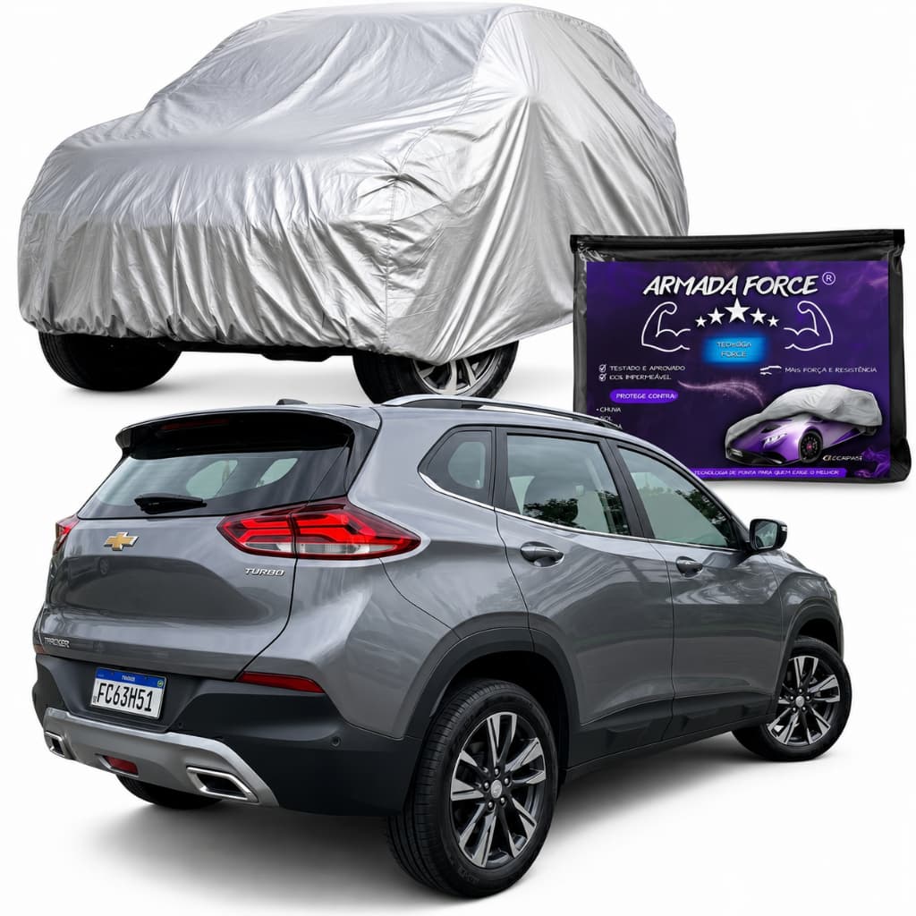 Capa De Cobrir Carro Modelo Suv Chevrolet Tracker Forrada 100% Impermeável Proteção Sol Chuva Poeira