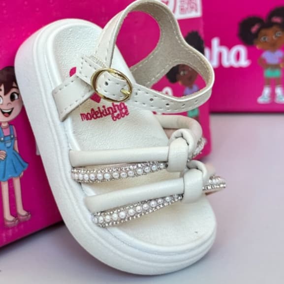 Sandália Infantil Molekinha Bebê Menina  Com Brilho