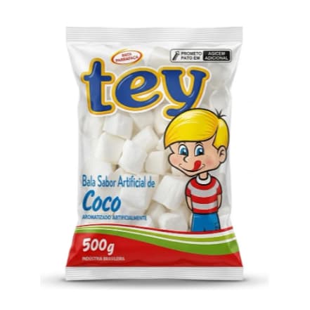 Bala De Coco Tey Alimentos 500g Tradicional Saborosa Festa Guloseimas