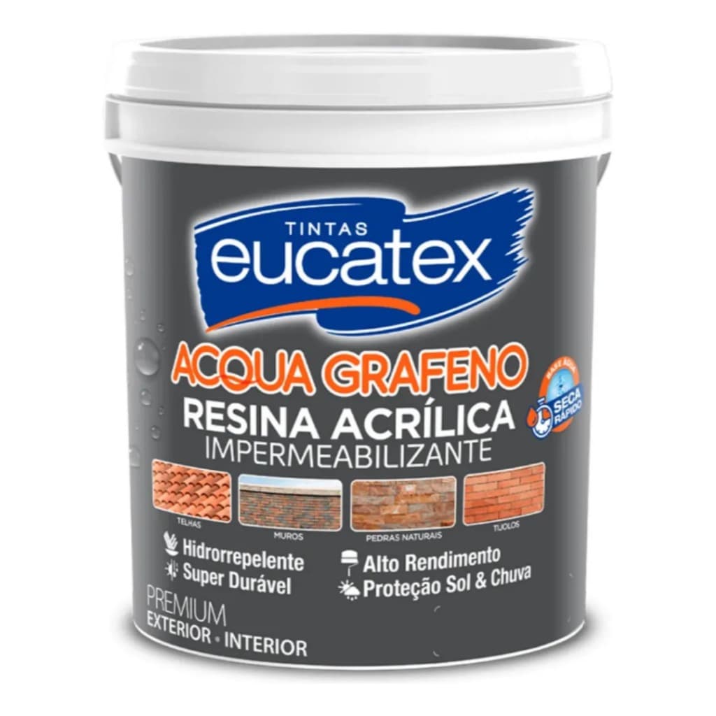Resina Acrílica Impermeabilizante Eucatex 3,6l Acqua Grafeno