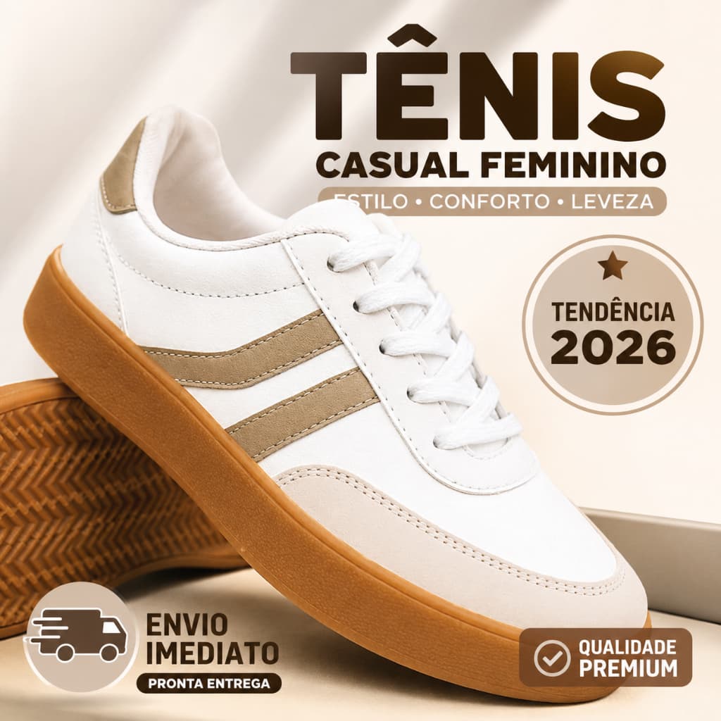 Tênis Vizzano Samba Original Retro Casual Feminino Plataforma Solado Alto Estilo Retrô Confortável Original 1444.100