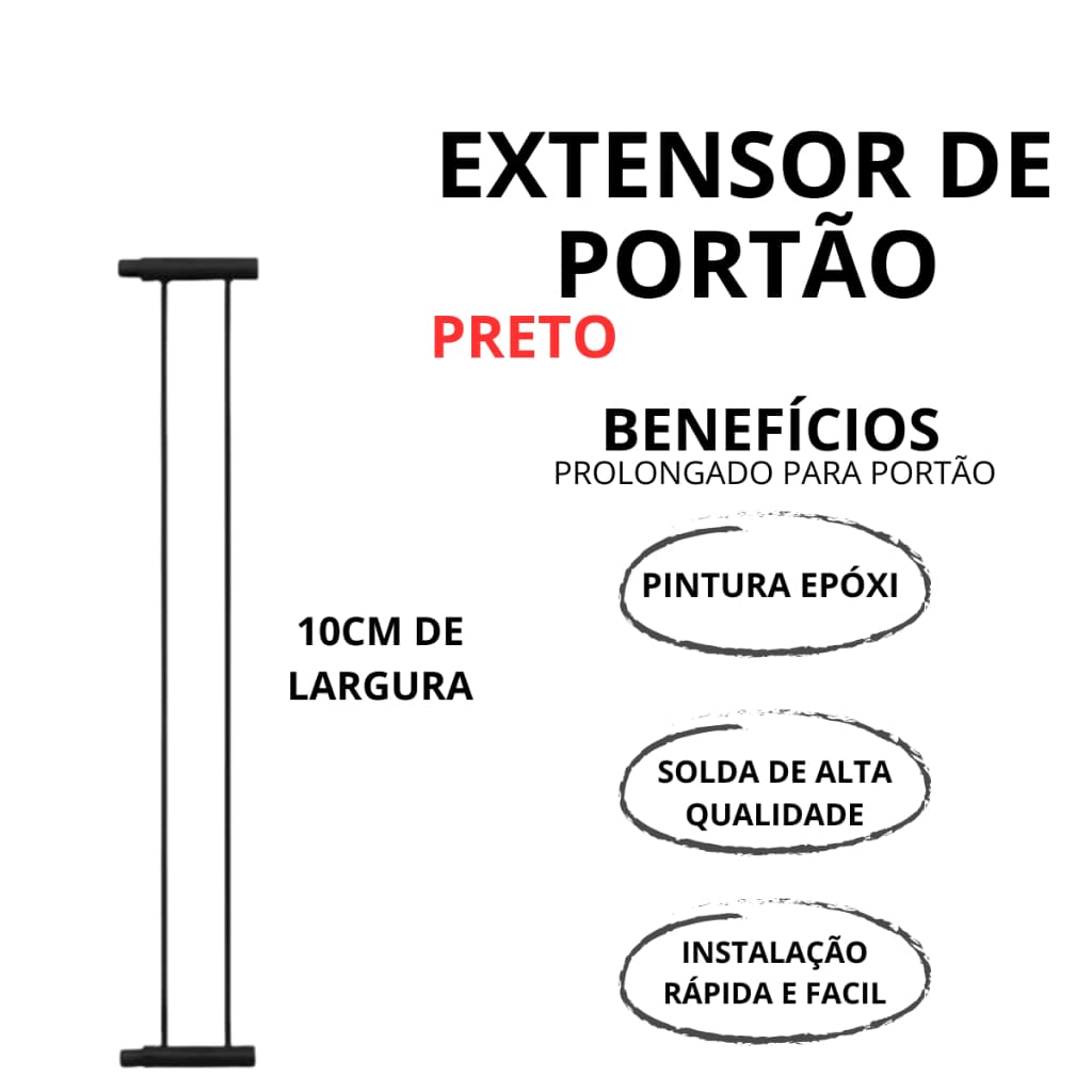 Extensor Prolongador 10 cm Para Portão Grade Criança e Pet!!