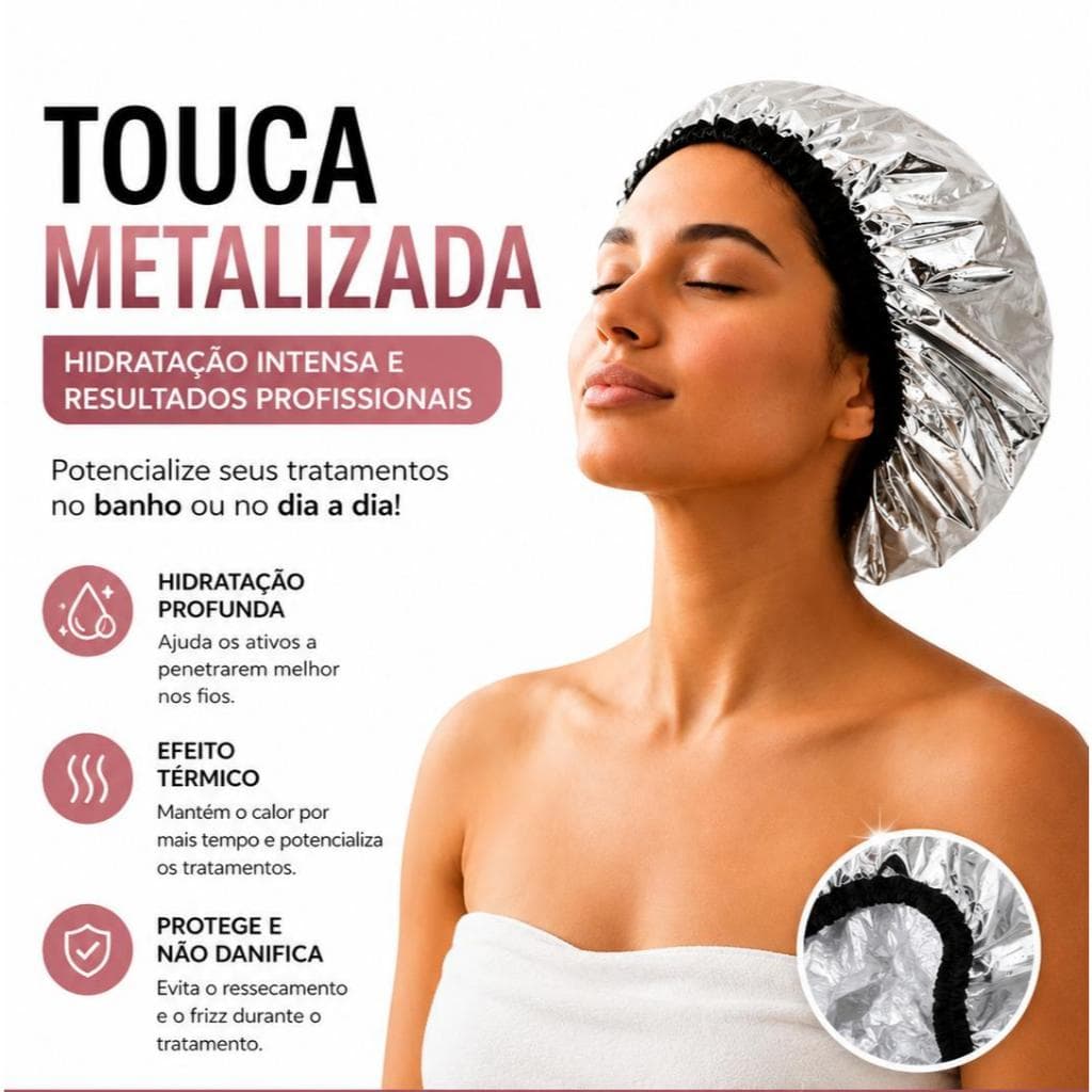 Kit 02 Touca Metalizada Hidratação /Banho/Relaxamento