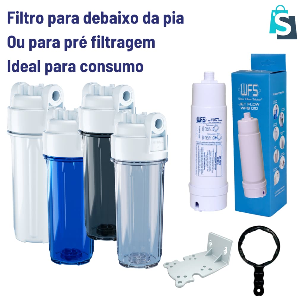 Carcaça e Refil com Dolomita para debaixo da pia - WFS010 JET FLOW