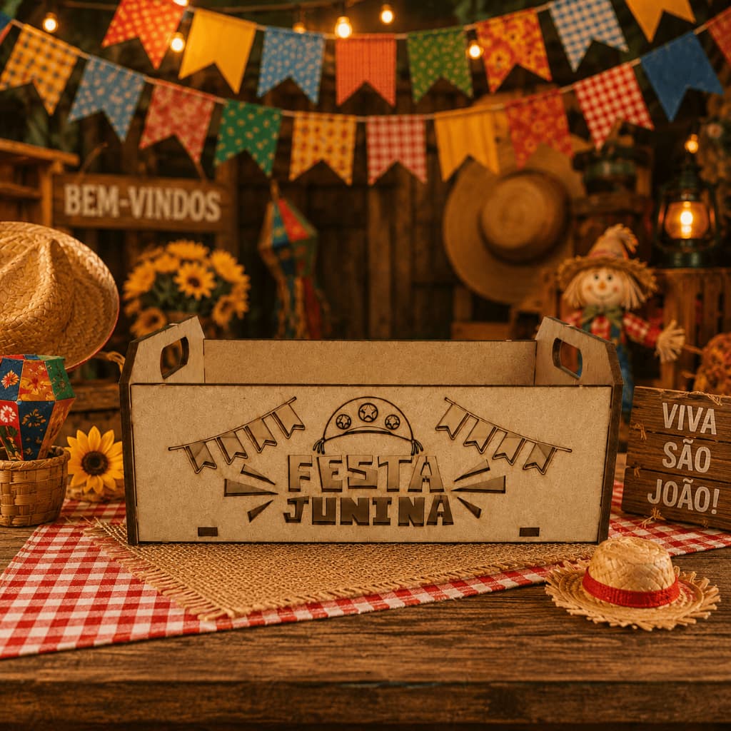 Kit 20 Caixote Mdf Decoração Festa Junina Lembrancinha Centro de Mesa