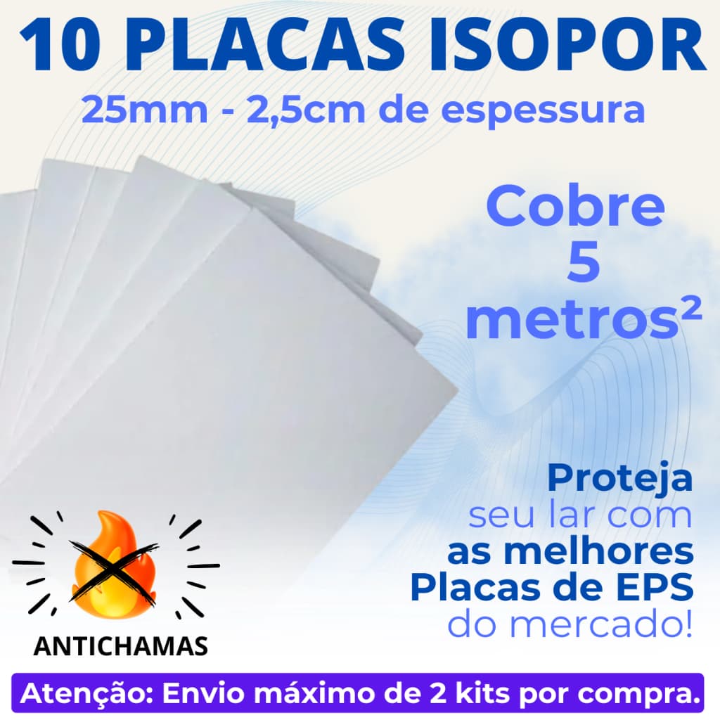 10 PLACAS EPS 25MM ANTICHAMAS TERMICO ACÚSTICO MEDIDAS 2,5X50X100CM - ENVIO EXPRESSO