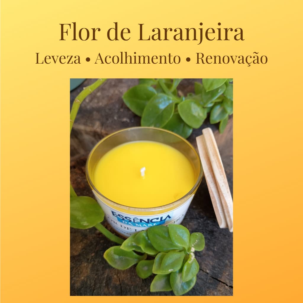 Vela Aromática Flor de Laranjeira 100g | Vela Perfumada Artesanal para Relaxamento e Decoração