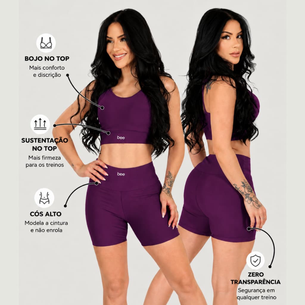 Roupa de Treino Feminino Academia Cintura Alta Modelador Zero Transparencia