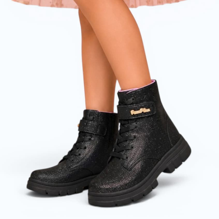 Bota  Feminina Infantil  Glitter  Cano Médio Confortável