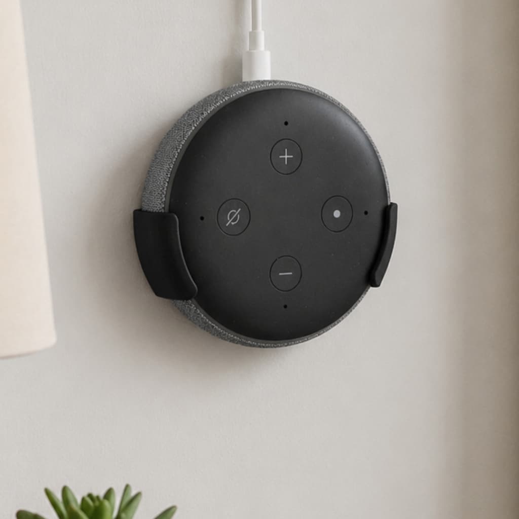 Suporte Compatível com Echo Dot Alexa 3ª Geração Parede Organizador Smart Speaker Preto ou Branco