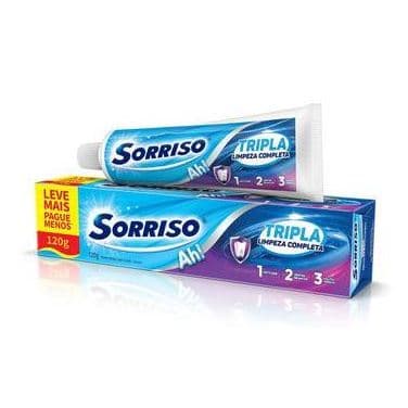 Creme Dental Sorriso 120g Tripla Limpeza Completa