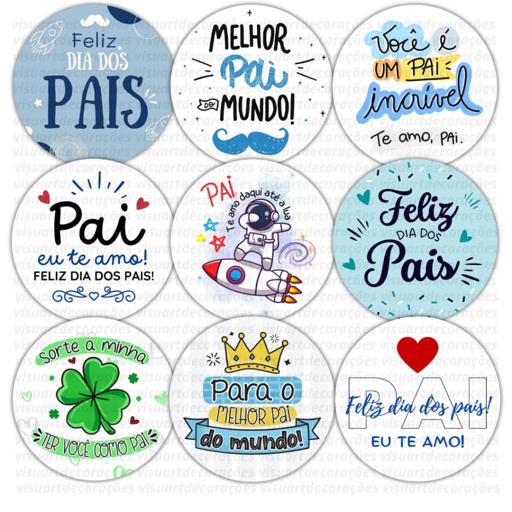 Kit 130 Adesivos Dia dos Pais 4x4 Lembrancinha Presente Embalagem Cliente