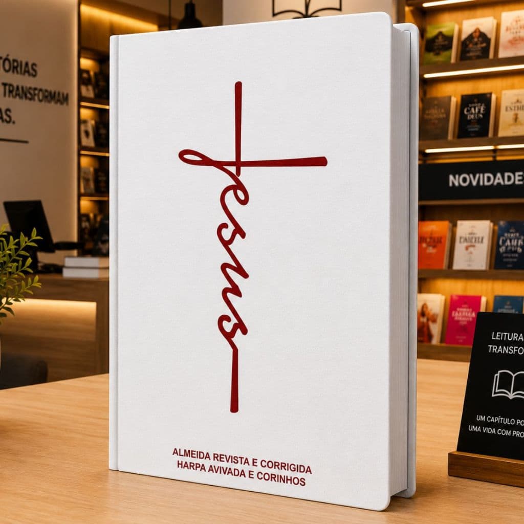 Bíblia Sagrada | Letra Grande | Harpa & Corinhos | Capa Dura | RC | Jesus Branca