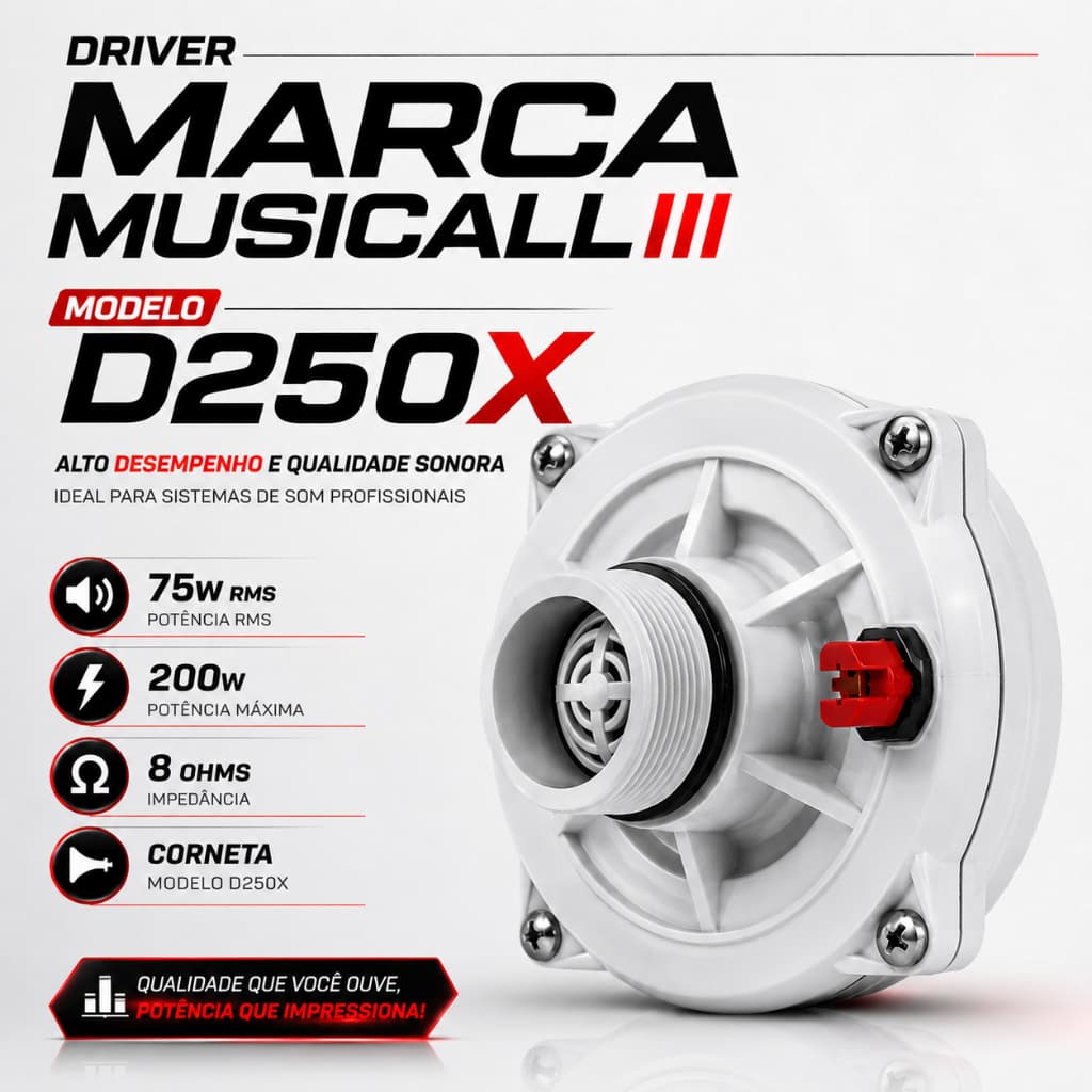 Driver Similar D250x 200w D250x Musicall Corneta Promoção Para Som Automotivo Som Profissional