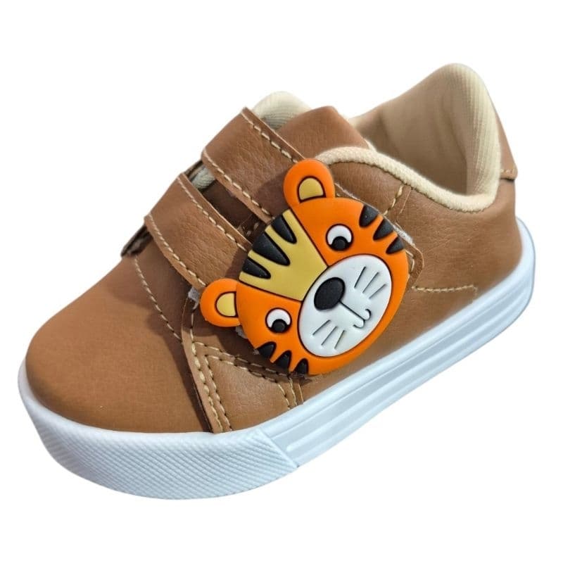 Tênis infantil enfeite emborrachado tigre