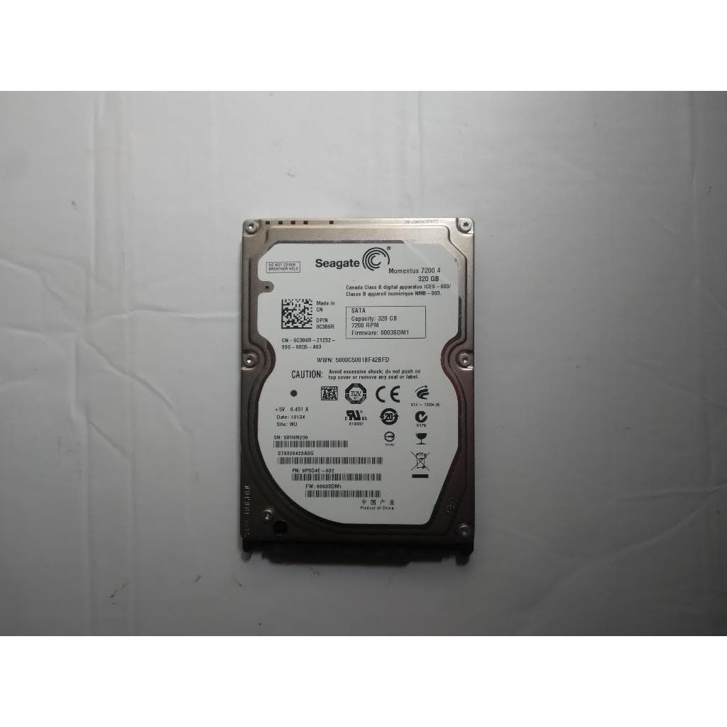 HD PARA NOTEBOOK  SATA SEAGATE 320GB 7200RPM 16MEGA DE CACHE