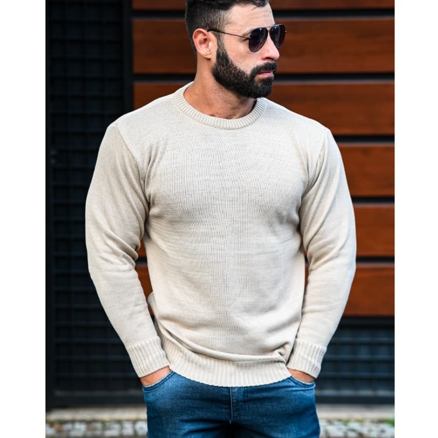 Blusa De Frio Suéter Masculino GOLA REDONDA