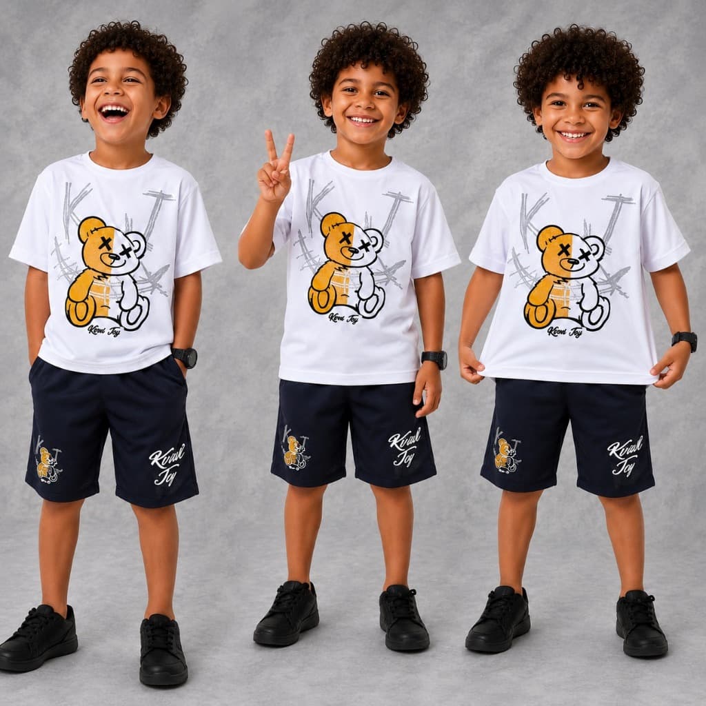 Conjunto Infantil Masculino - Camisa + Bermuda de Verão 2026