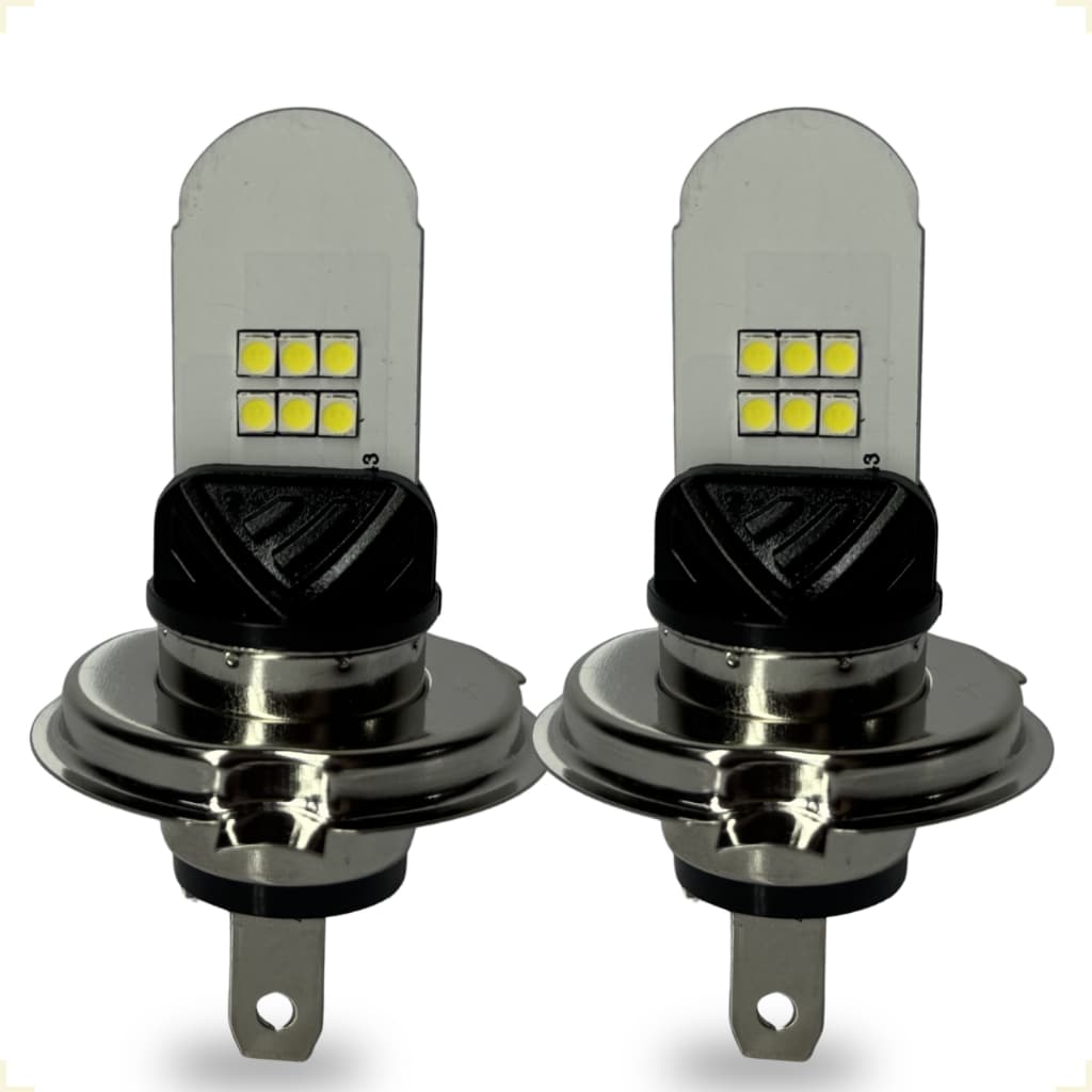 Kit de Lampada Farol Alto e Baixo Na Mesma Lampada H4 Lux Led Silver Carro Iluminação Universal
