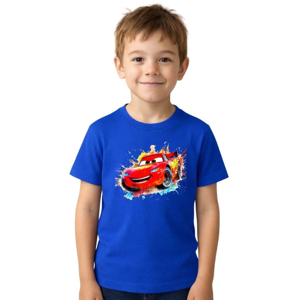 Camiseta Infantil Confortavel Algodão Com Estampa Mecqueem Camisa Criança Manga Curta