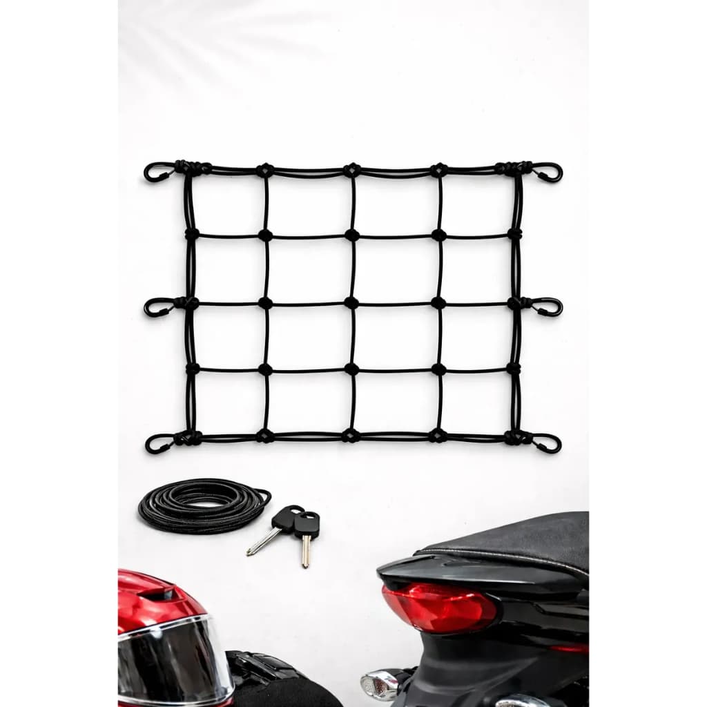 Rede Aranha Elástica para Moto Com 6 Ganchos Reforçados Para Bagageiro De Moto Caiaque Bicicleta Carga Leve Universal