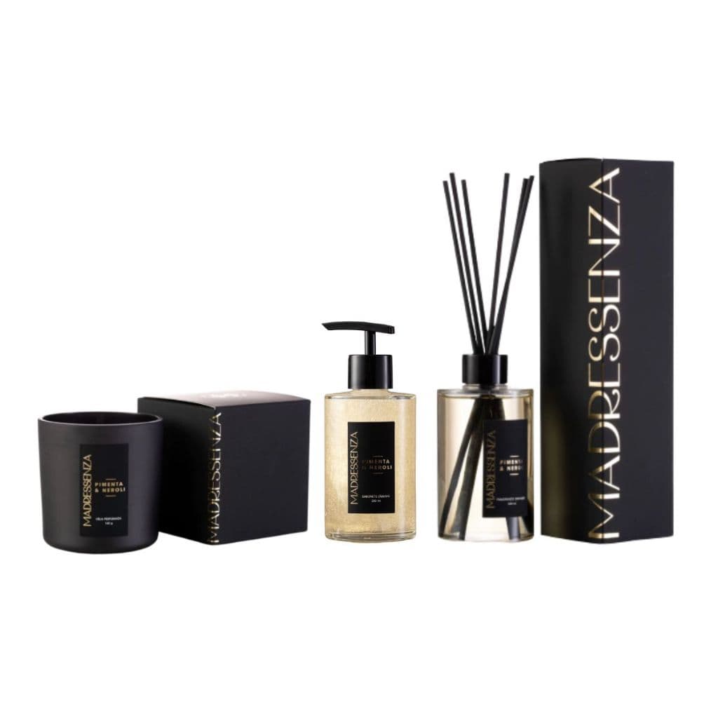 Kit Madressenza Pimenta E Neroli Sabonete Difusor Vela | Aroma Premium