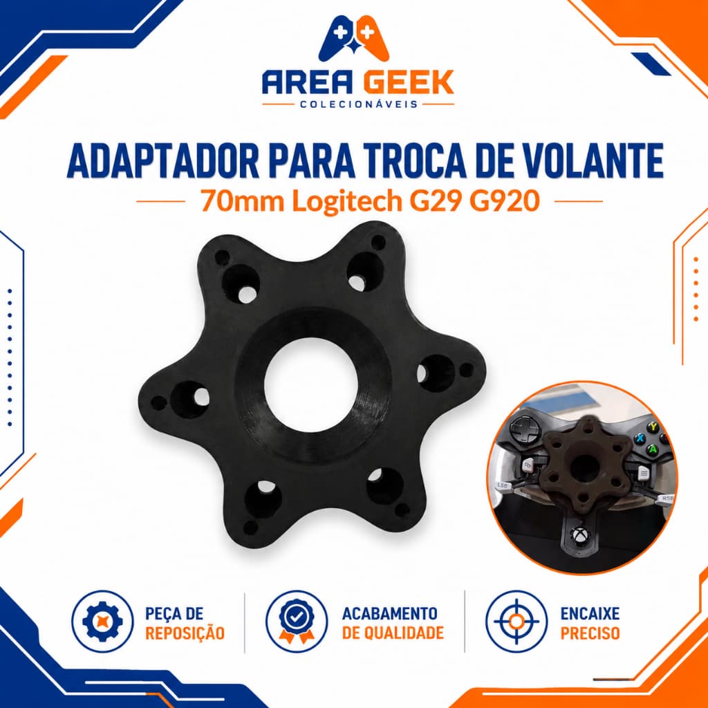 Adaptador Para Troca De Volante 70mm Logitech G29 G920