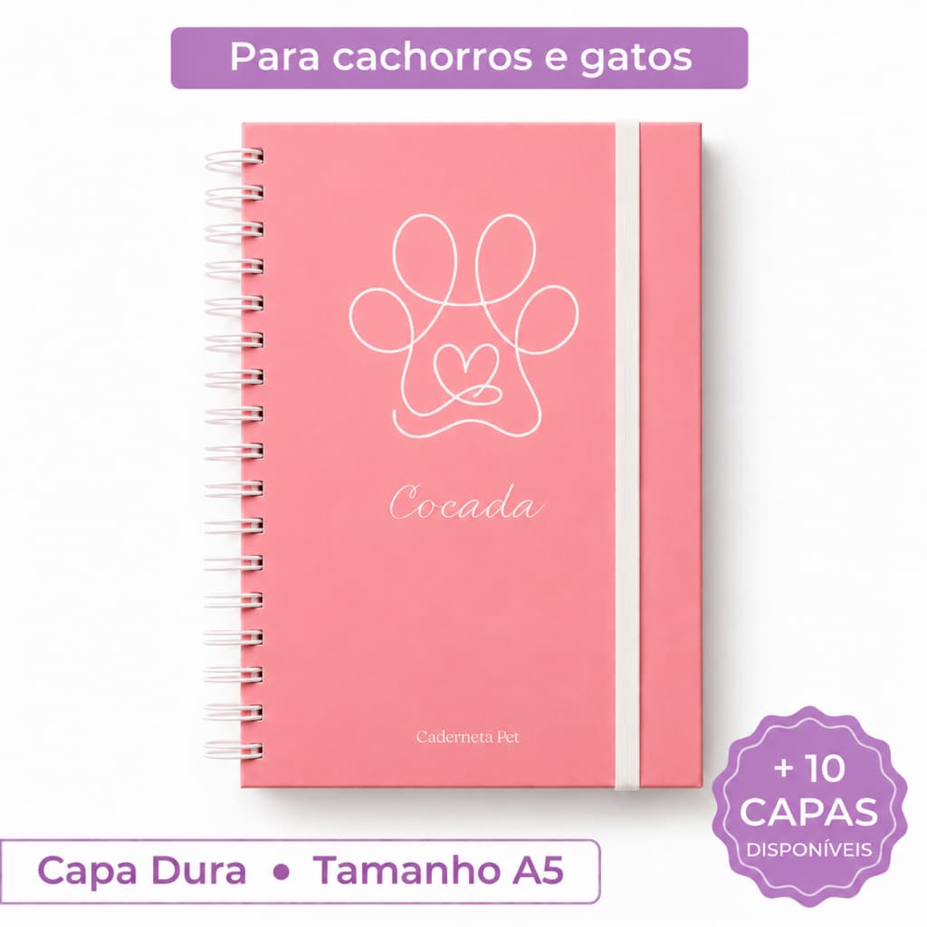 Caderneta Pet Personalizada com Nome | Cães e Gatos | Coisas Para Cachorro