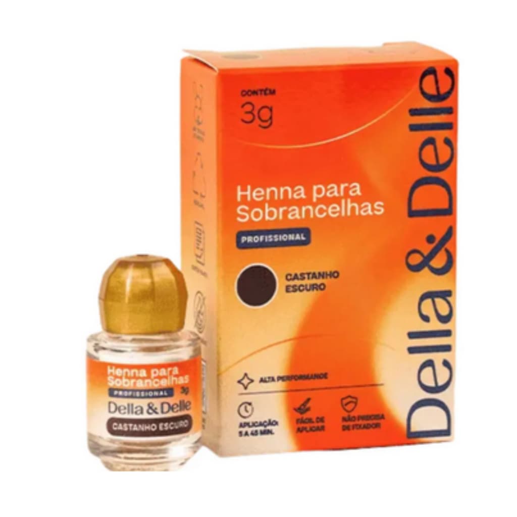 Henna para Sobrancelhas Della & Delle 3g – Profissional e Duradoura