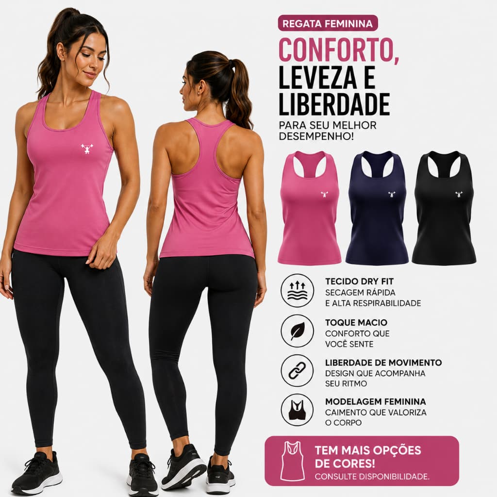 Kit 3 Regatas Nadador Estampada Agachamento