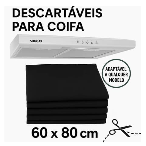 4 Filtros P/ Coifa Manta Depurador Exaustor Universal Preto