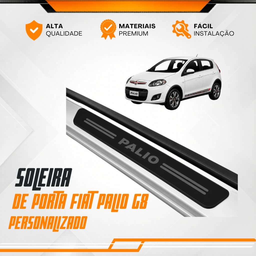 Soleira De Porta Fiat Palio G6 Branco Universal Carro personalizado