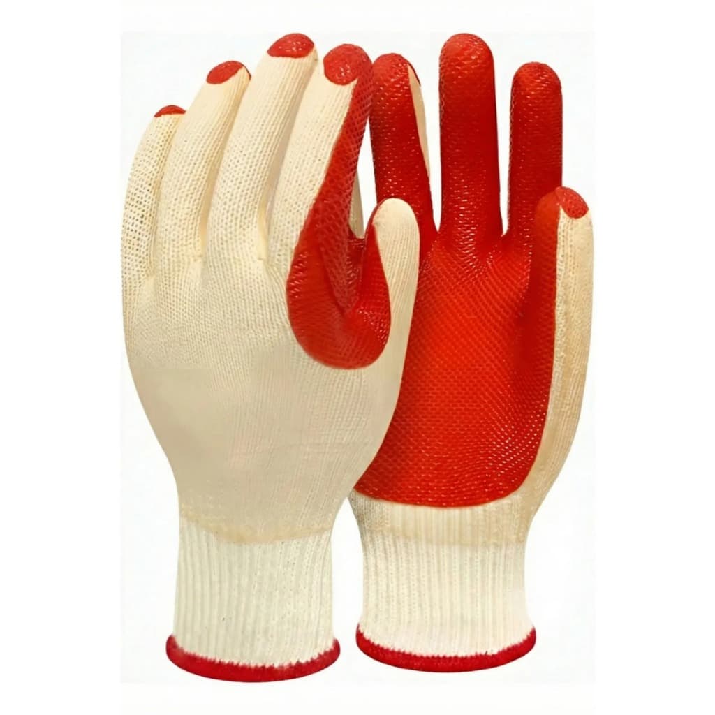12 Pares Luva Emborrachada EPI Rubber Resistente Vulcanizado Proteção Segurança Antiderrapante