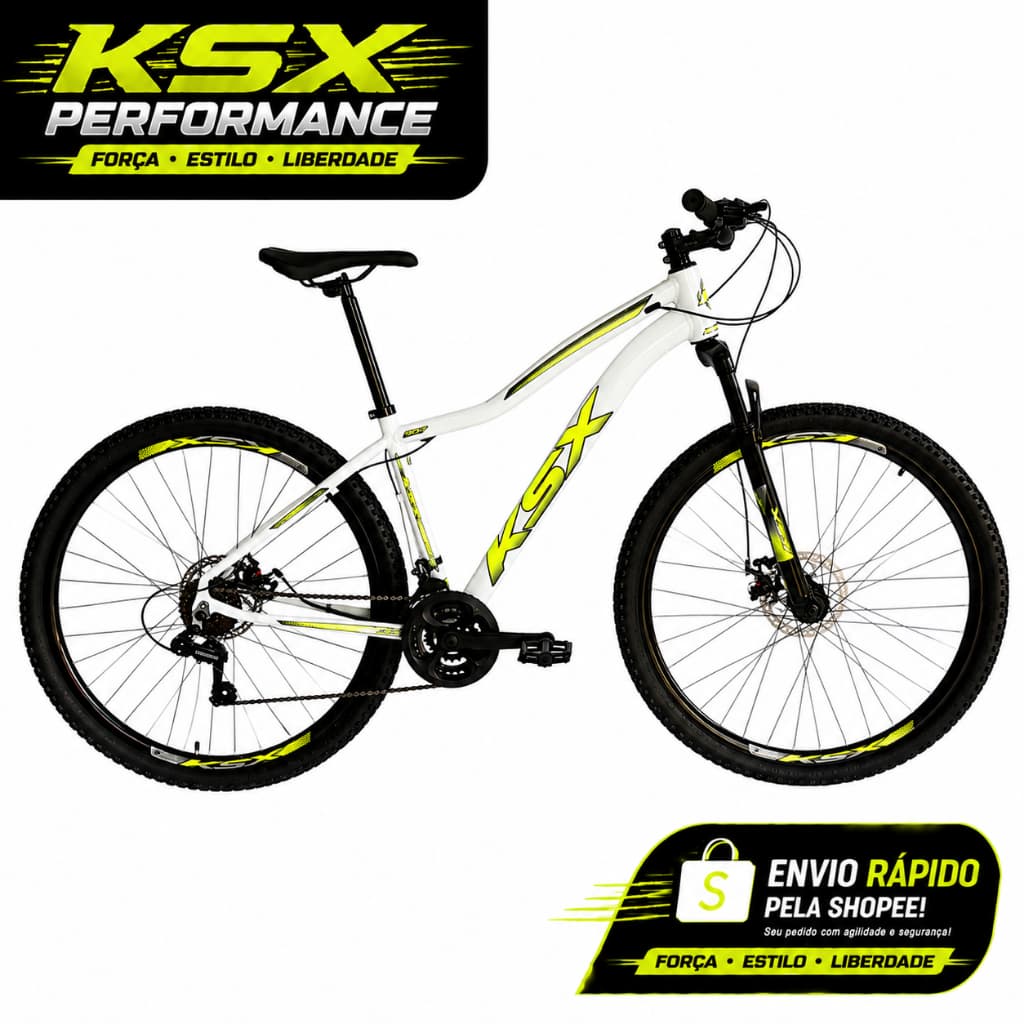 BICICLETA BIKE ARO 29 MTB ALUMÍNIO KSX SD7 24V CÂMBIO SHIMANO CABEAMENTO INTERNO PBC FEMININA